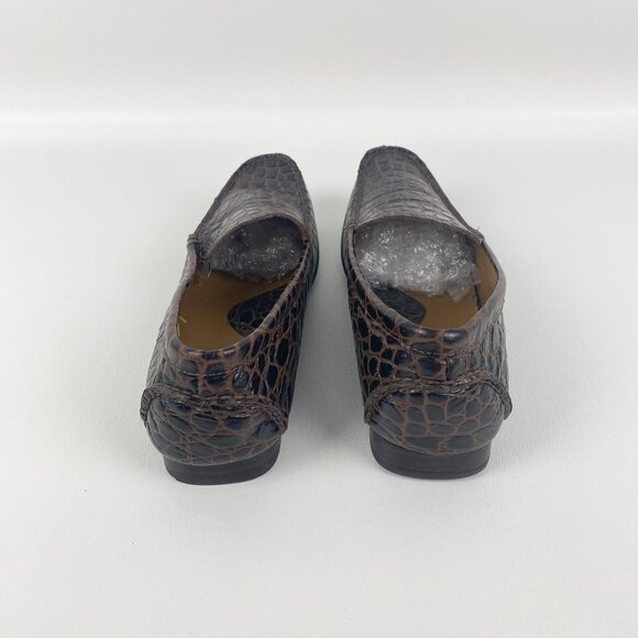 ROCKPORT Women's Brown Leather Mocassins with Crocodile Pattern Size 7.5 - Picture 5 of 8
